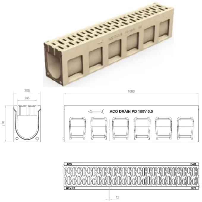 ACO-canal-drenaje-MONOBLOCK-PD-100V-D400-CNL MONOBLOCK PD150V