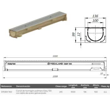 VODALAND-CANAL-HORMIGON-POLIMERO-CANAL EASY 100-070301100